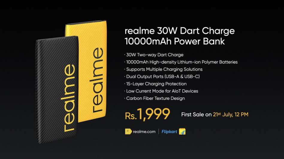 Realme launched 30W Dart Charge 10,000mAh Power Bank with amazing ...