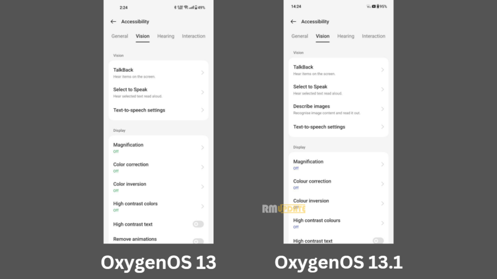  OxygenOS 13.1 Gestures