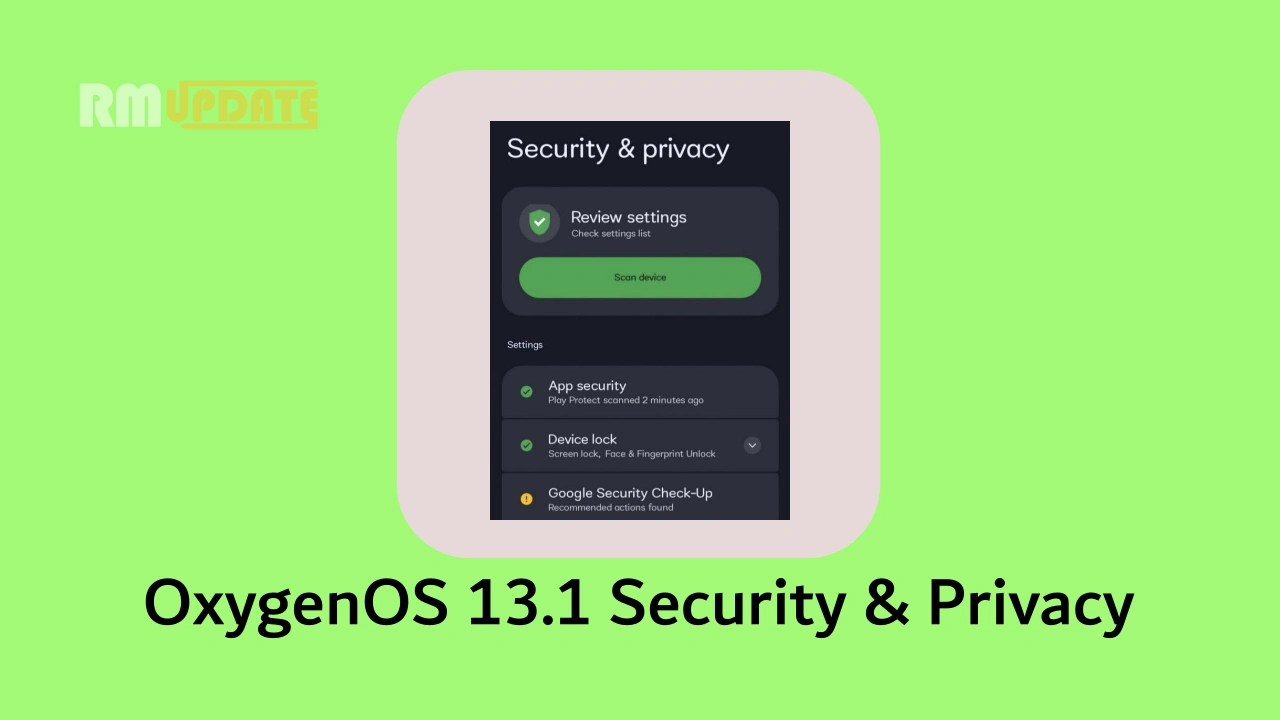 OxygenOS 13.1 Security & Privacy