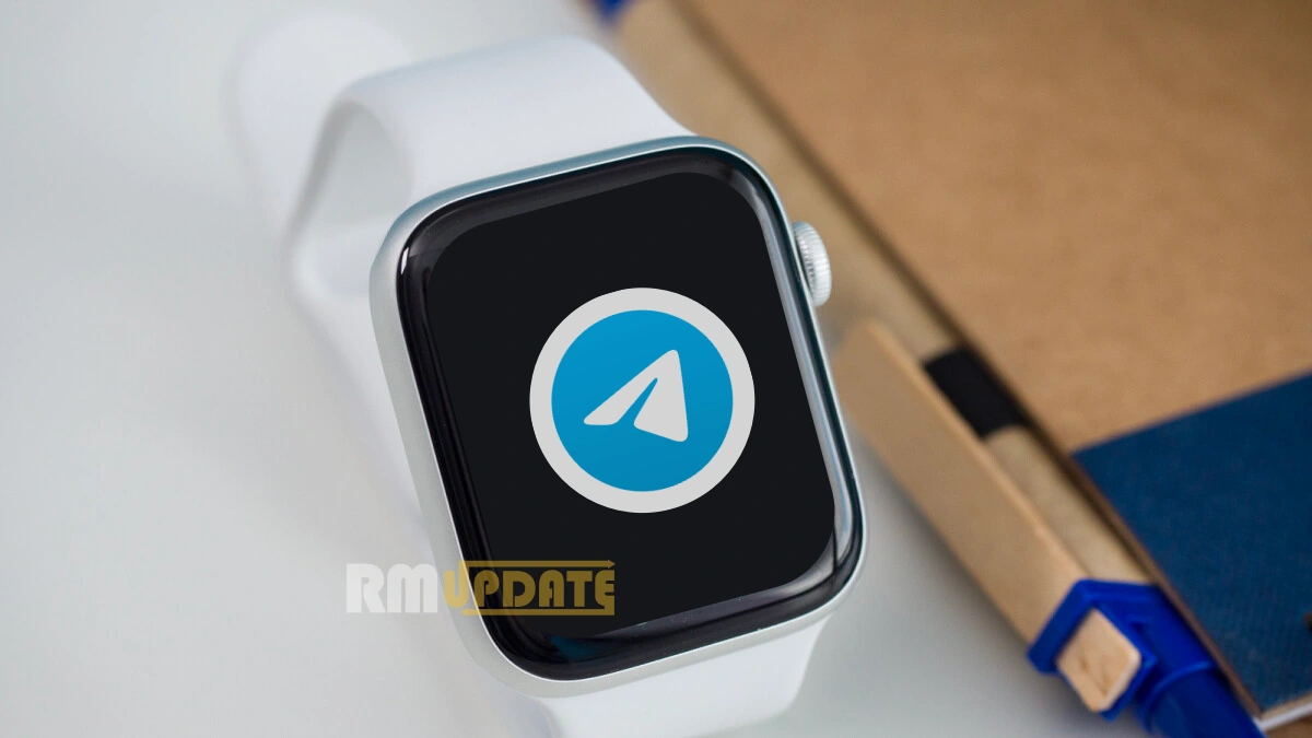 Image of an Apple Watch Series 8 with Telegram app displayed, showcasing easy communication on the wearable device.