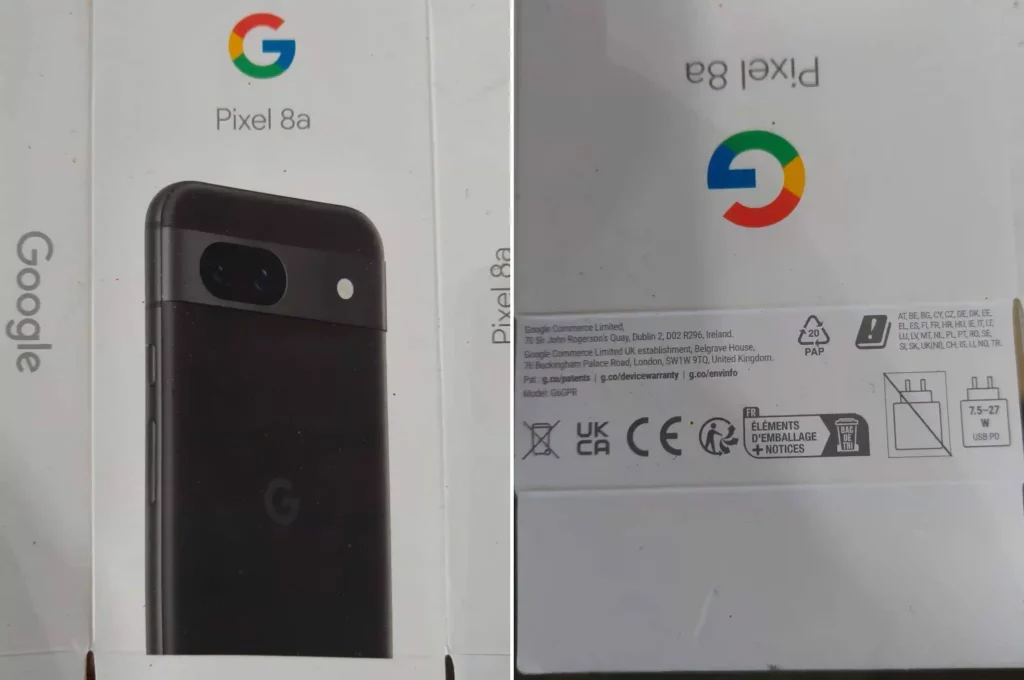 Google Pixel 8a retail box leak